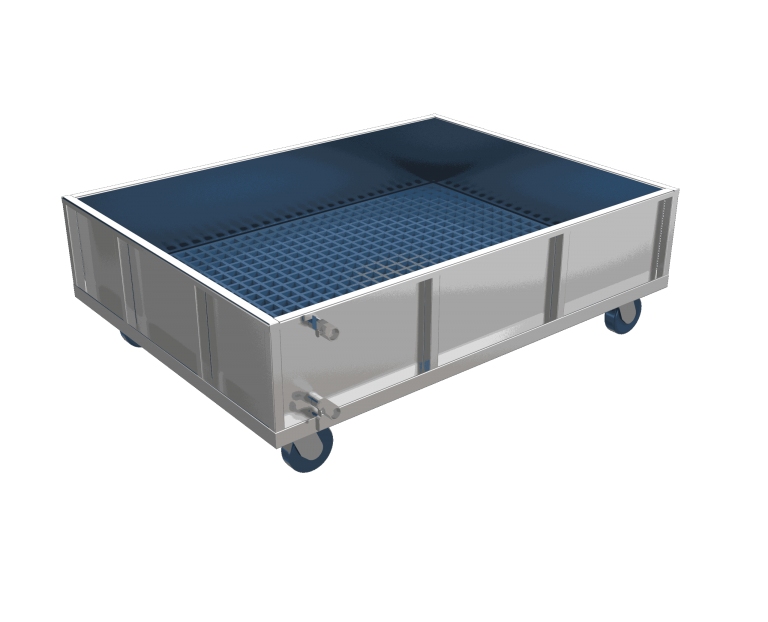 The equipment is equipped with high-quality casters, allowing for free movement within the workshop.