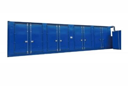 The safety storage cabinet for power batteries utilizes high-strength structural steel for its frame.