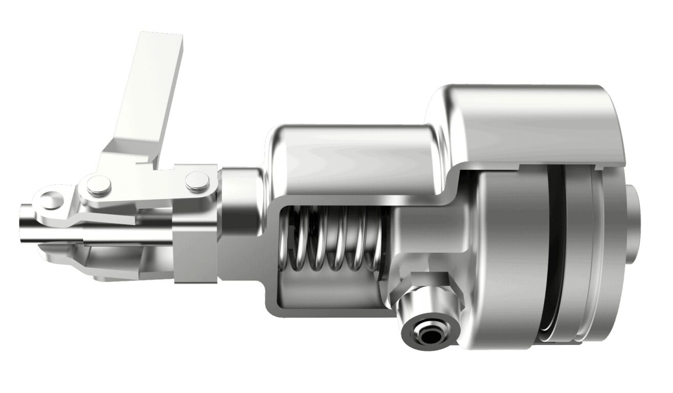 Metal mechanical valve with internal spring mechanism