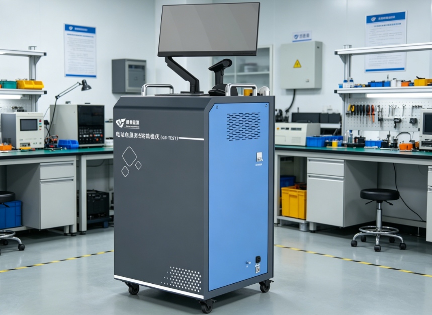 Intelligent battery testing and diagnostic equipment in a professional energy storage battery maintenance laboratory
