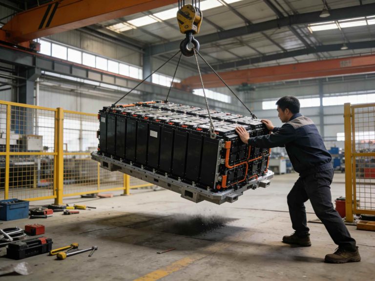 A scene of traditional battery pack disassembly