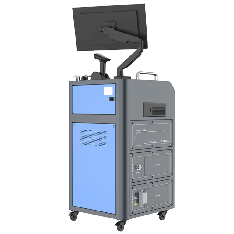 Rear view of battery pack service terminal tester with module interfaces